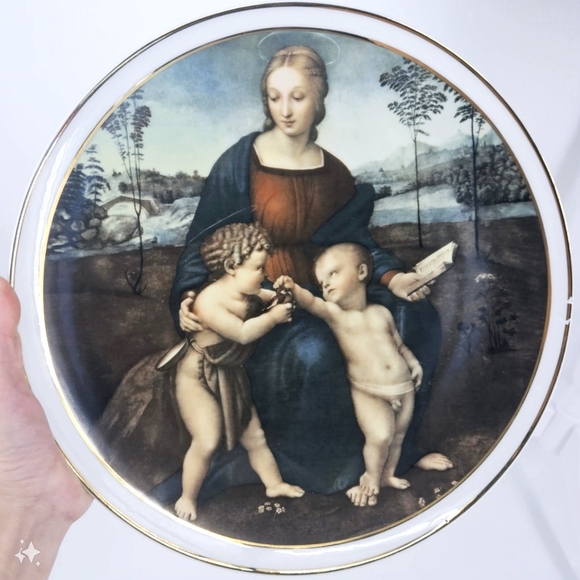 Madonna Del Cardellino & Madonna Della Seggliola 13" Decorative Plates - Italy - Picture 2 of 8
